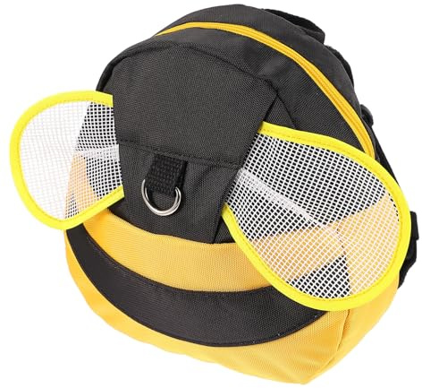 ifundom Kinderrucksack Schultasche mit Anti Verlust Seil Mittlere Größe Verstellbarer Schultergurt Gelb Kindergartenrucksack für Jungen und Mädchen