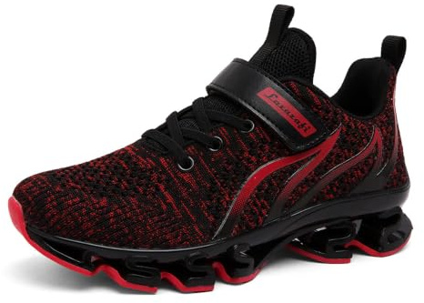 LAZAZAFI Enfants Baskets Chaussures de Course Noir Rouge 38 EU