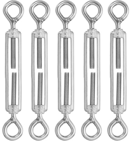 Riven M5 Tenditori Occhio E Occhio Per Cavo Filo di Tensione In Acciaio Inox 304 Tenditore Regolabile Per Ombra Vela String Light Hanging Pack Da 5