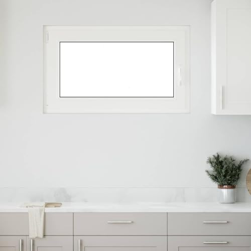 QUAHEAS RISOR Basement Window 100 x 60 cm PVC and Glass White with 5-Chamber Frame, Tilt Function, Heat Protection and Sound Insulation for Cellar and Indoor Use