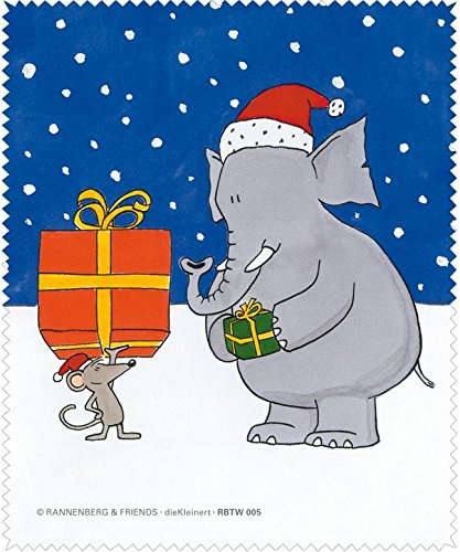 Brillenputztuch X-Mas Elefant, Maus & Geschenke Rannenberg & Friends