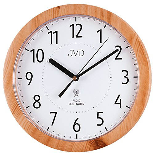 JVD RH612.7 Wanduhr Funk Funkwanduhr analog buche farben rund