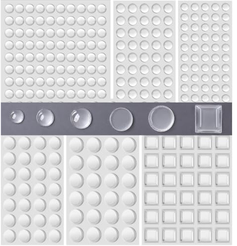 304 Pcs Clear Rubber Feet Bumper Pads 6 Size Adhesive Rubber Buffer Feet | Cabinet Door Stop Bumper Stopper Round, Hemispherical, Square Noise Dampening Bumpers for Furniture Drawers Glass Non Slip