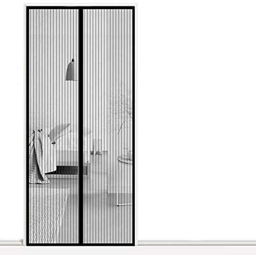 AMZERO Fliegengitter Magnet TüR, 110x210cm Fliegengitter mit Rahmen Insektenschutz Pet freundlich für Balkontür Terrassentür Wohnzimmer, Schwarz A