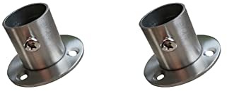 Flansche aus Edelstahl Rohrflansch Rohrhalterung für Kleiderschrank,Verbindung zwischen Rohren, Kleiderstangehalter 22mm 2 Stück