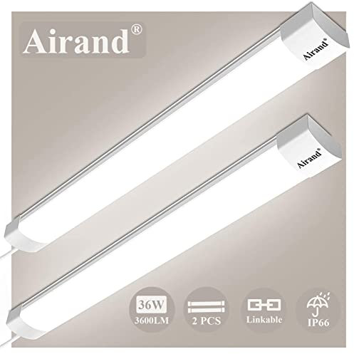 Airand 2 Stück LED Röhre 120CM Feuchtraumleuchte Led 36W 3600LM Verknüpfbar Werkstattlampe IP66 Wasserfest Lampe Leuchtstoffröhre für Garage Keller Werkstatt Feuchtraum Bad Büro Warenhaus,Neutralweiß