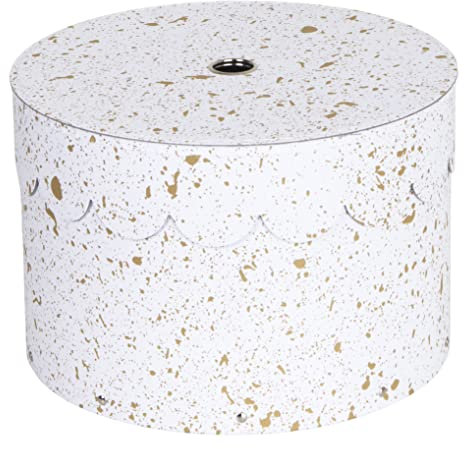 BIGSO WILMA 2er-Set runde Aufbewahrungsbox mit Deckel – Ordnungsbox mit Deckel für Kleidung, Spielzeug usw. – Dekorative runde Box aus Faserplatte und Papier – gold gesprenkelt