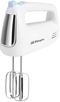 Orbegozo BA 3600 - Batidora Amasadora, 5 niveles de velocidad, botón turbo, varillas de acero inoxidable, 400 W