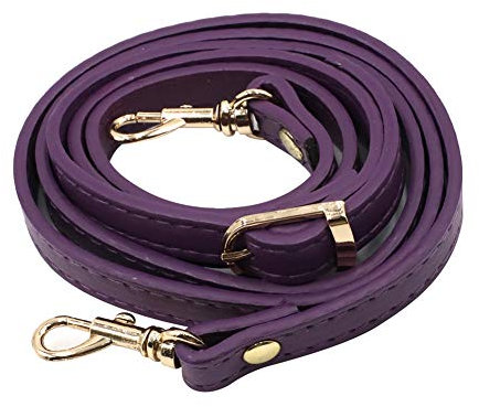 Uposao Correa de piel sintética para bolsos, 1,2 cm de ancho, 105-120 cm, correa de hombro de repuesto ajustable, accesorios de bricolaje con mosquetón para mujer, bolso de mano, color lila