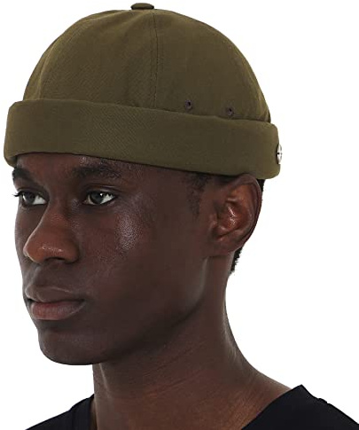 UNDERCONTROL Extra Large Oversized XXL Brimless for Big Head Hand Stitched Steel Label Adjustable Solid Plain Color Unisex Plus Size Korean XL Watch Cap (Khaki)