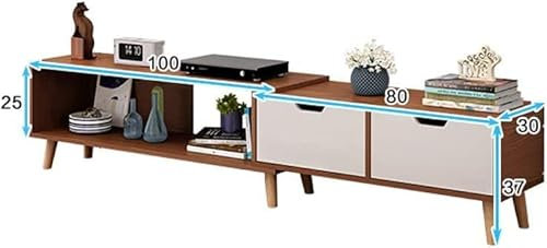 CENAP Einfacher moderner TV-Schrank, Kleiner TV-Schrank im Wohnzimmer, ausziehbarer Mini-Schrank, Couchtisch aus massivem Holz, Satztische (Farbe: C)