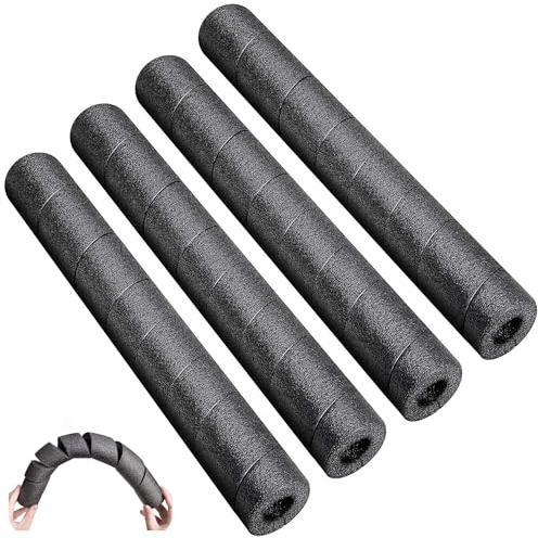 LFUTARI 4 Pack Pipe Insulation Foam Tube, 15.7 Inches Black Pool Noodles Foam, Multi-Purpose Snake Pipe Wrap Protection for Outdoor Indoor Swimming Pool Handle and Winter Water Pipes