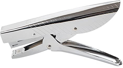 SEvso Hefter Arbeitersparnis Hand-Held-Hefter rostfreie praktische 20 Blatt Metal Schulbüro Wiederverwendbarer Verschleißfest for Studenten Briefpapier Klammerloser Hefter