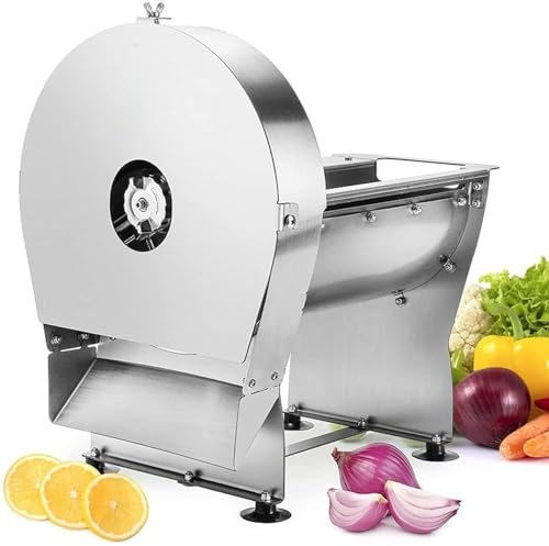 YOtat Cortadora De Verduras Comercial Máquina Cortadora De Patatas Eléctrica Cortadora De Batatas Cortadora Automática De Frutas 0-10 Mm (0-0,4 '') Acero Inoxidable para Repollo Cebolla Tomate