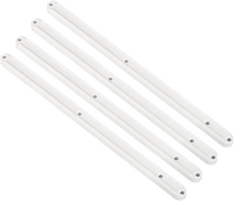 sourcing map Drawer Slides, 4Pcs 300mm - Plastic Drawer Rails, Side Mounted Grooved Guide Rails for Cabinet Drawers Bedside Tables Wardrobe Dressers (White)