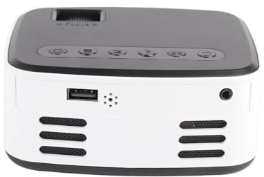Mini Proiettore KIMISS Bianco HD 1080P, Proiettore Home Theater Portatile per Esterni, Proiezione Schermo WiFi per Smartphone, Tablet, Laptop, Chiavetta TV - Ideale per la Casa