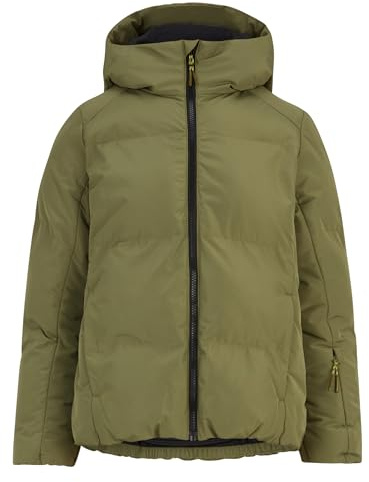 Ziener AWAR, giacca da sci per bambini, calda, traspirante, impermeabile, verde oliva, 116