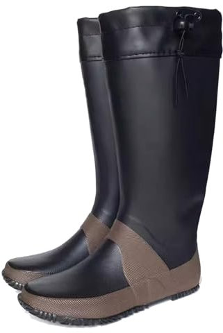 KPHYMOD Watstiefel Angelstiefel Für Damen Und Herren, Hüft-Wathose Für Fliegenfischen, Weicher, Faltbarer, Leichter Stiefelfuß Für Die Jagd Auf Bewässerungsgras(Black,45 EU)