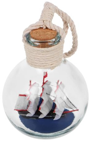 TOPBATHY Sail Boat Ornaments Cruise Fluid Drift Bottle High Transparency Glass for Bathroom Decor and Wedding Decorations