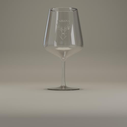 Copa Vino 53cl – Diseño Reno Personalizado Blanco – Set 6 Unidades – Copas Elegantes de Vidrio Reciclado – Perfectas para Regalos y Celebraciones