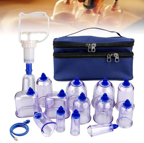 SXTYFBB 13 Set di coppette per coppette, Set di coppette per Massaggio terapeutico Cinese Professionale, Kit di coppette per Vuoto Estraibili per Uso Domestico