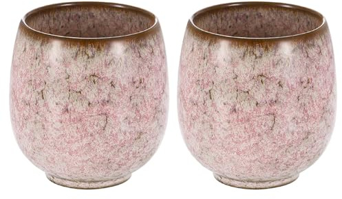 QUARKZMAN 2 Stück chinesische Keramik-Teetassen 5,75 Unzen Hellrosa | Traditionelles Gong Fu Tee-Set Keramik Mate Teetasse Japanische Grifffreie Kleine Kaffeetasse, Für Mate-Tee Kaffee
