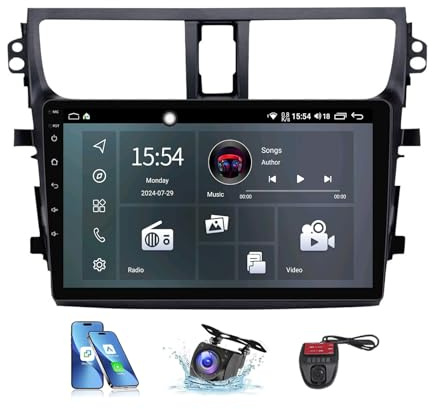Ecran Tactile 9 Android 13 sans Fil Carplay Android Auto Autoradio 2 Din Navigation pour Suzuki Celerio 2015-2018 avec WiFi 4G/DSP/Bluetooth/FM/RDS/Dab+/DVR Caméra de Recul(NF-1)