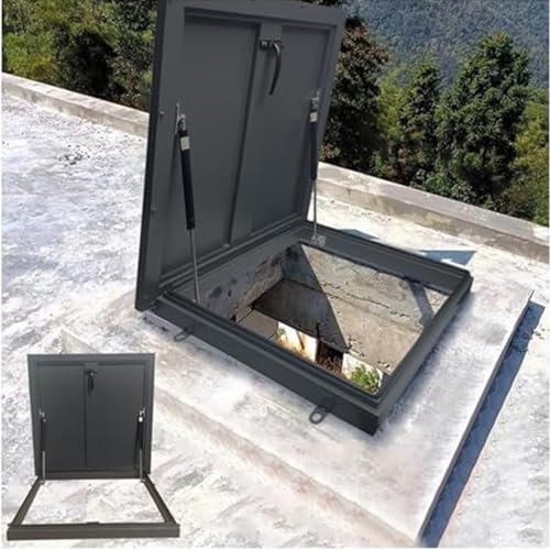 YMAOMAO Porte d'accès au Plafond du Grenier, Trappe d'accès au Toit, Protection Contre la Pluie pour puits de lumière, Porte de sécurité Robuste et résistante aux intempéries,75x75cm/29.5x29.5in
