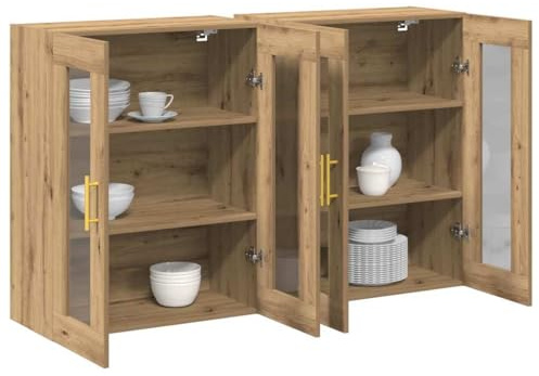 vidaXL Wandschränke 2 STK. Artisan-Eiche 69,5 x 34 x 90 cm | Das moderne Design hat klare Linien und ein cooles Finish aus artisan Eiche, perfekt, um jeden Raum aufzupeppen,