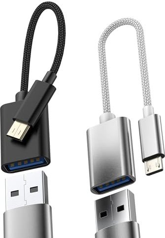 Adattatore Micro USB Maschio a USB Femmina(2 pack) Compatibile per Samsung Galaxy S6 S7 edge + S7 Active Note4 Note5 A7 A11 Computer Android Telefono OTG 3.0 Cavo Fotocamera Foto Chiavetta Adattatori
