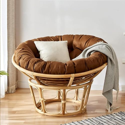Cuscino rotondo imbottito impermeabile per sedia a dondolo e divano da giardino – Imbottitura rimovibile con cerniera (Khaki 110 cm) – Perfetto comfort per seduta amaca