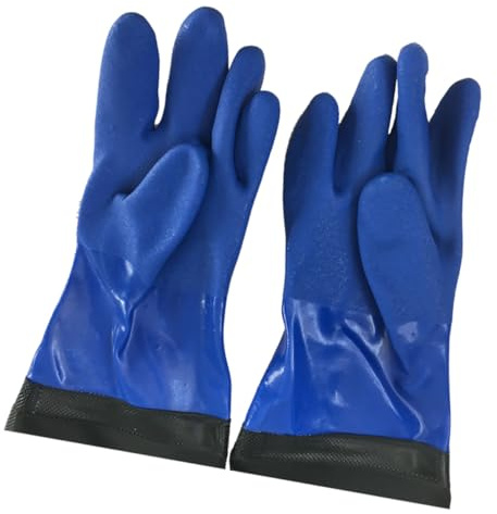 Gadpiparty Extended PVC Industrial Gloves Oil Wear-resistant Protective Work Gloves for Heavy Duty Cleaning Tear-resistant for Kitchen Car Wash and Chemical Handling