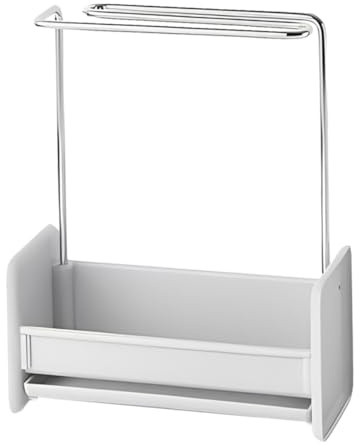 BESPORTBLE Organizador Fregadero con Rejilla Escurridor y Bandeja para Esponjas y Trapos Soporte Colgante para Cocina y Baño Secado Rápido y Almacenamiento Práctico Color Gris