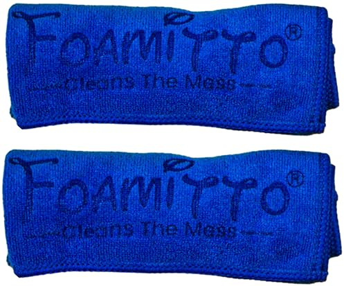 Foamitto® Microfiber Cleaning Cloth Blue (Pack of 2) | 30×30 cm Soft Lint-Free Microfibre, Super Absorbent & Reusable for Shoe Cleaning, Kitchen, Car, Home & All-Purpose Use