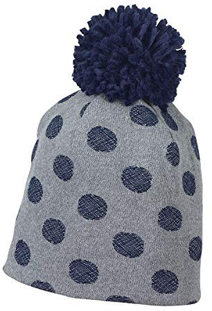 Sterntaler - Jungen Wintermütze Bommelmütze mit großen blauen Punkten, rauchgrau - 4421801, Größe 51