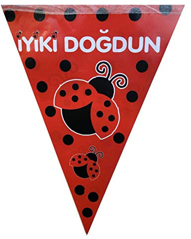 Iyiki Dogdun Wimpelkette mit Marienkafer, 10 STK.