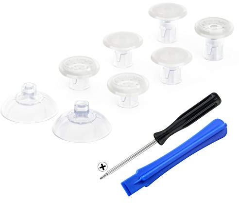 eXtremeRate Thumbsticks Kompatibel mit ps4 und Kompatibel mit ps5 Controller,Ergonomischer Analogsticks Analog Sticks Aufsätze Ersatz für ps4 Joy-Sticks für ps5-Transparent[ThumbsGear]