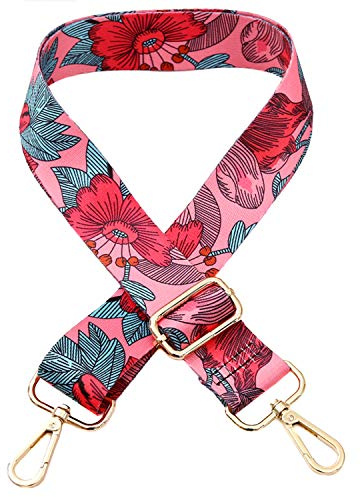 Schultergurt Tragegurt Bunter Verstellbarer Tschengurt Umhängegurt für Schultertasche Tragetaschen und Handtaschen Blumen Muster 80-140cm Schulterriemen