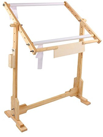 Wakects, supporto per punto croce, in legno con supporto, supporto per ricamo a punto croce, 50 cm, coperchio girevole a 360 gradi