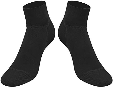 Tauchsocken 3mm High Stretch Neoprensocken für Damen und Herren Rutschfest Standsocken Schnorcheln Water Socks Neoprenanzug zum Schwimmen Surfen Segeln Kajakfahren Wassersport Aqua Schuhe Schwarz Blau