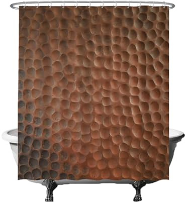 Ulticool Duschvorhang - Industrial Metall Kupfer - 180 x 200 cm - waschbar - Anti Schimmel - mit 12 Ringen - Braun