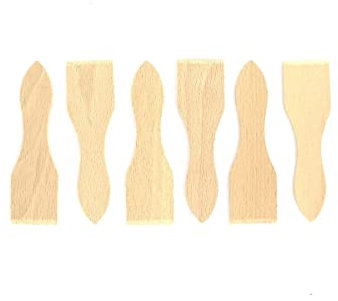 Fackelmann 8641550 - Juego de 6 espátulas de madera para escobilla de escobilla de escobilla para escobilla de cocina (12,8 x 3,7 cm)