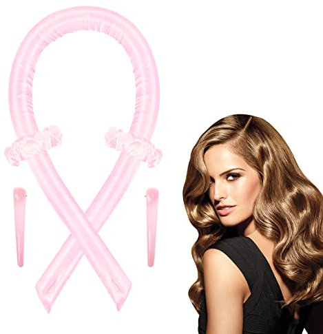 Lockenwickler über Nacht,Meinraum Locken Ohne Hitze,Silk Lockenband mit 2 Haarnadeln,New DIY Heatless Curls Band,Overnight Curls für Langes Mittleres Haar