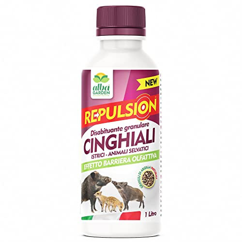 Albagarden - Repellente Cinghiali - Barriera Disabituante Naturale, Dissuasore Per Allontanare Anche Volpi - Deterrente Per Animali Molesti - Granulare x 1 Lt