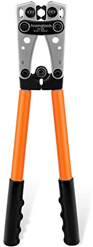 Outil de sertissage de câble de batterie pour bornes à anneau en cuivre de batterie 6/10/16/25/35/50 mm², cosses en cuivre, pince à sertir robuste pour cosses de fil (HX50B crimper)