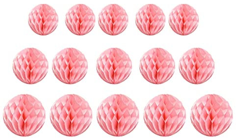 15 bolas de panal de abeja para decoración de fiesta de 4, 6, 8 pulgadas, para fiestas, pompones, bolas de flores colgantes para baby shower, cumpleaños, boda, decoración de guardería (4, 6, 8