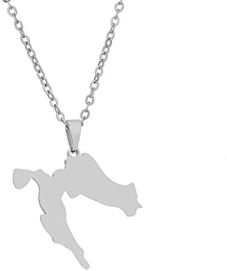 Schlüsselbeinkette Halskette Mit Anhänger Mit Karte Von Kroatien, Trendige Personalisierte Halsketten Mit Mutterland-Kontinent-Umriss, Halskette Mit Anhänger, Hip-Hop-Schmuck Für Damen, Herren, U