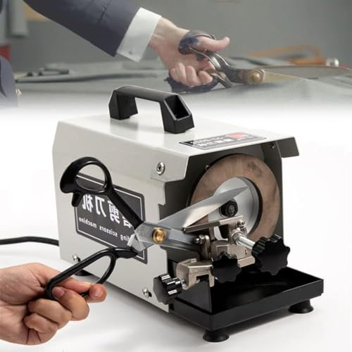 HLGKBY Afilador de Cuchillos eléctrico, Ancho máximo de Afilado 50 mm, afilador de Tijeras eléctrico Profesional, Velocidad de la Rueda 2800 RPM, para afilar Tijeras de Sastre, Tijeras de línea