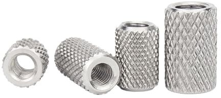 2/5 Stück runde Rändelkupplungsmutter M3 M4 M5 M6 M8 M10- M16 lange Rändelmuttern aus Edelstahl (Color : Silver, Size : D10xM6x20 5pcs)