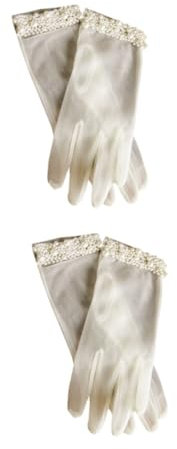 GALPADA 2 Paar Elegante Brauthandschuhe Details Transparente Brautkleidhandschuhe Für Besondere Anlässe
